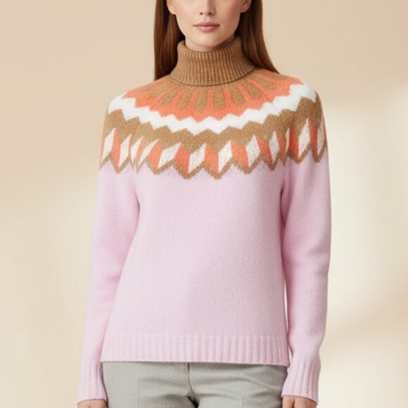 J. CREW supersoft fair isle turtleneck sweater wool alpaca blend XL - Picture 1 of 8